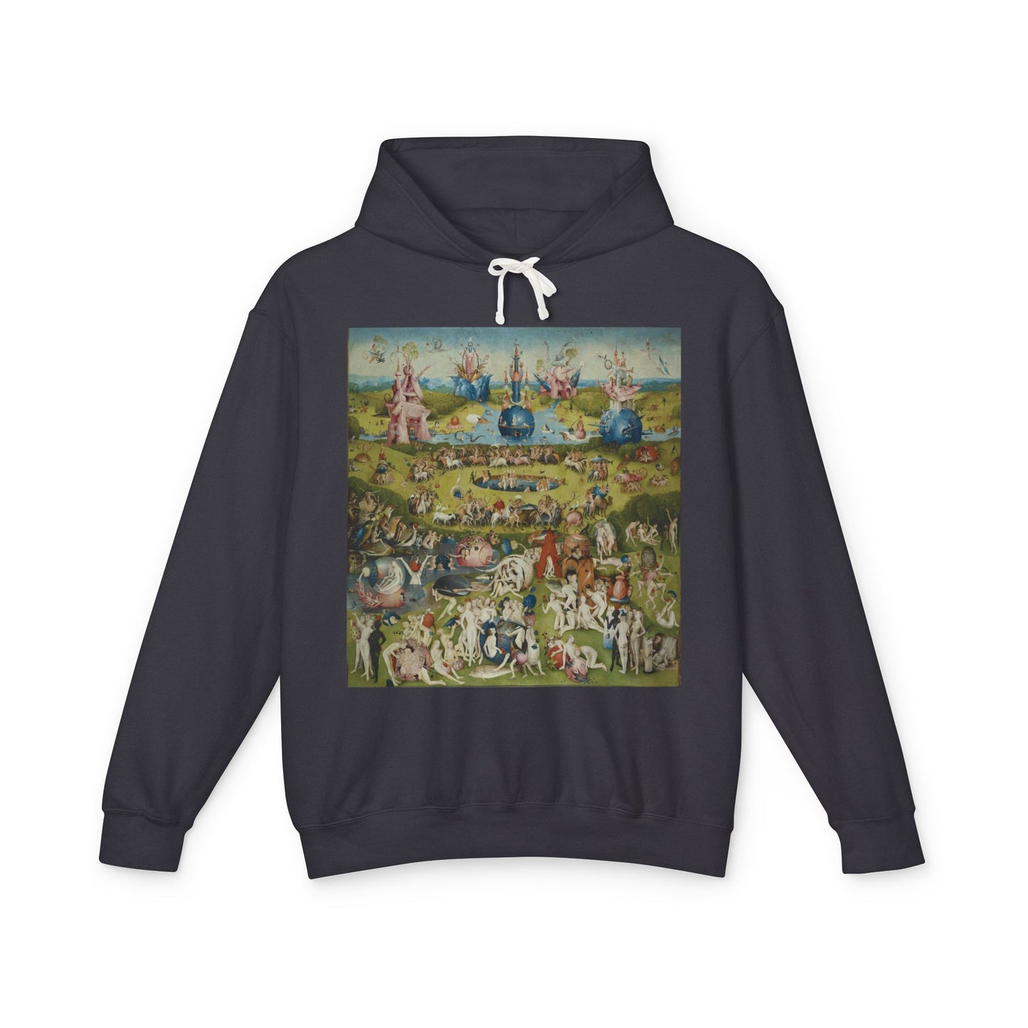 100% Cotton The Garden of Earthly Delights Hoodie Famous Painting Hieronymus Bosch Art Lover Famous Painting Graphic Hooded Sweatshirt (Lightweight)