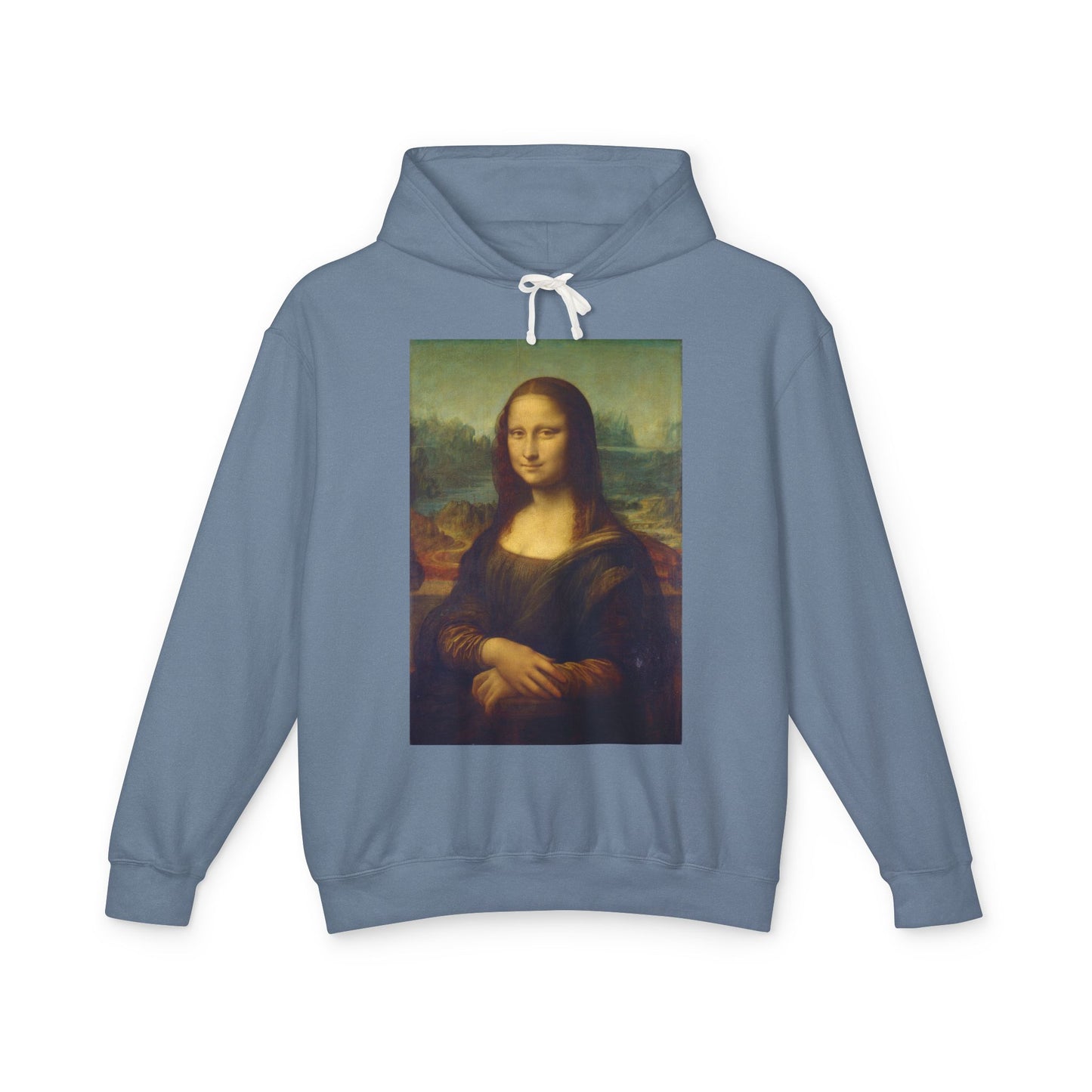 100% Cotton Mona Lisa Hoodie Leonardo da Vinci Famous Painting Art Lover Graphic Hooded Sweatshirt (Lightweight)