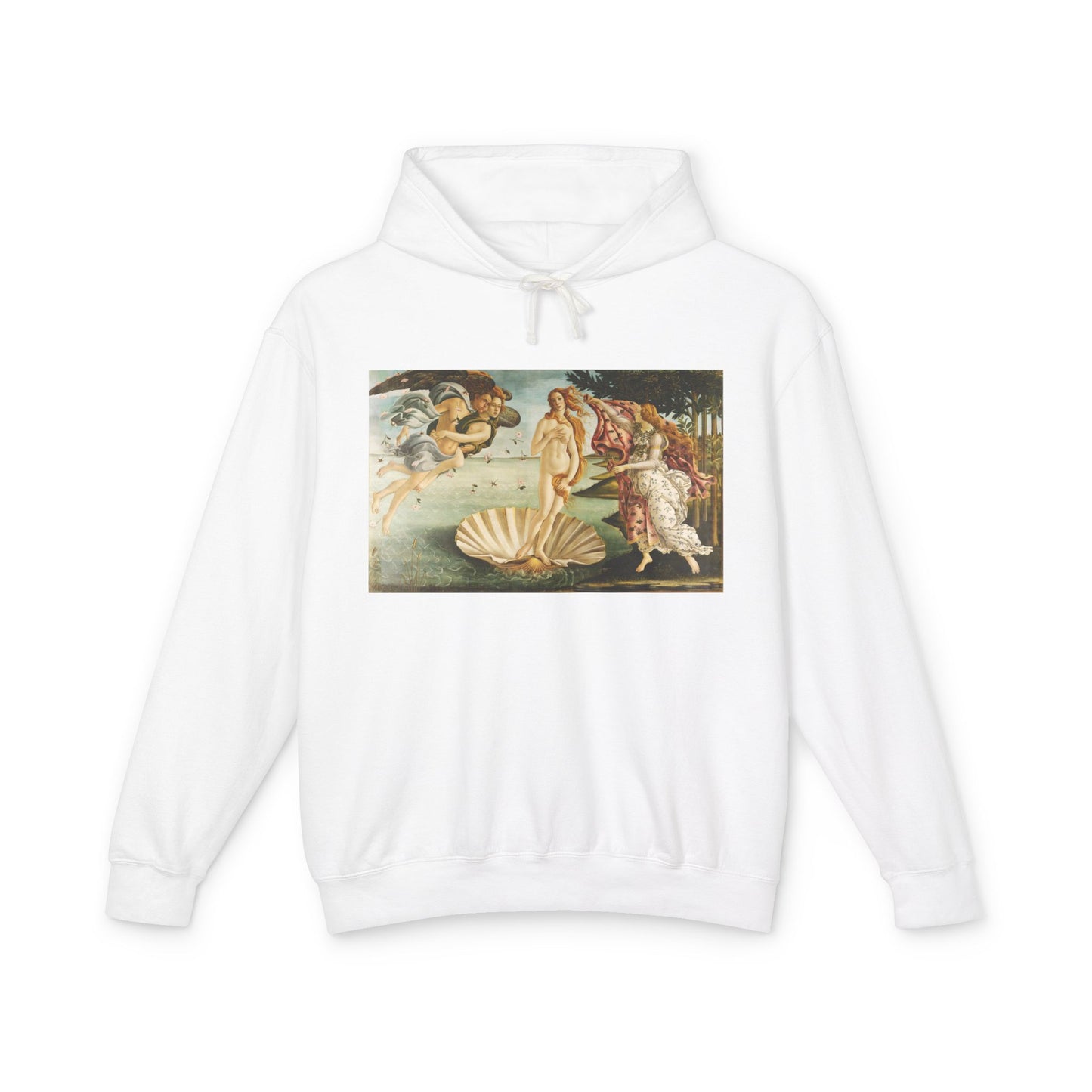 100% Cotton The Birth of Venus Hoodie Botticelli Art Lover Famous Painting Graphic Hooded Sweatshirt (Lightweight)