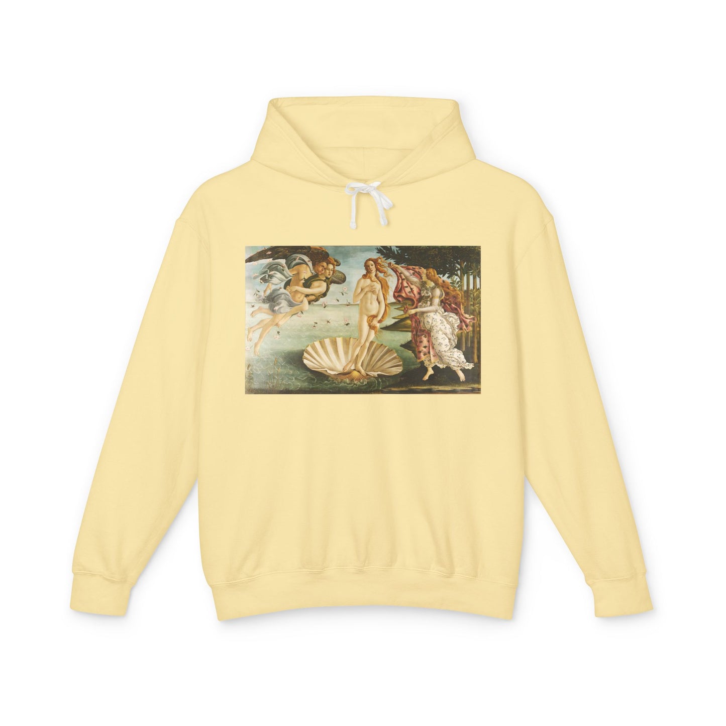 100% Cotton The Birth of Venus Hoodie Botticelli Art Lover Famous Painting Graphic Hooded Sweatshirt (Lightweight)