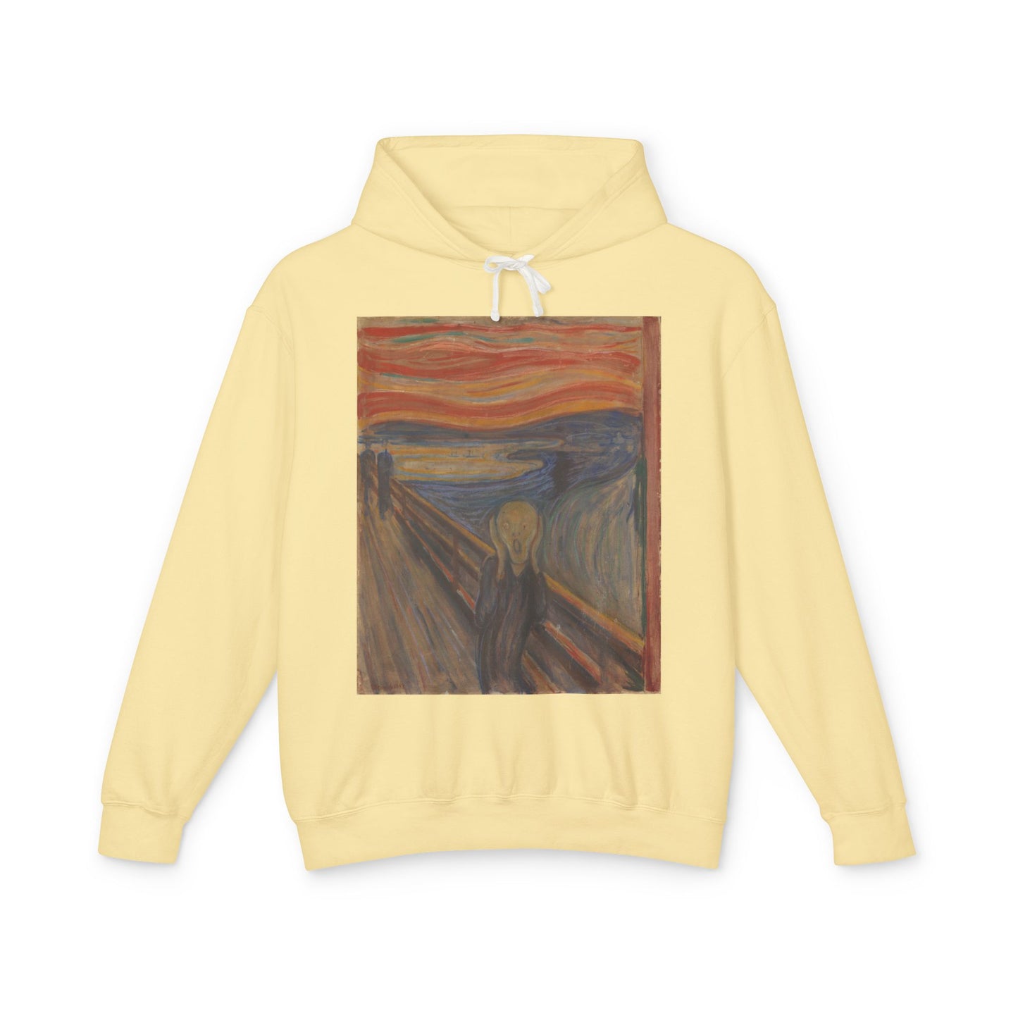 100% Cotton The Scream Hoodie Edvard Munch Art Lover Famous Painting Graphic Hooded Sweatshirt (Lightweight)