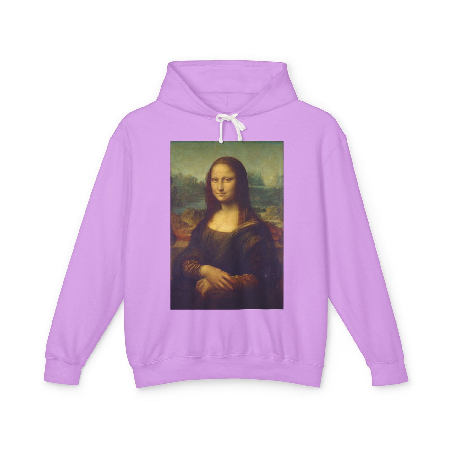 100% Cotton Mona Lisa Hoodie Leonardo da Vinci Famous Painting Art Lover Graphic Hooded Sweatshirt (Lightweight)