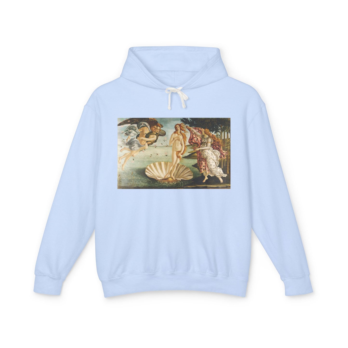 100% Cotton The Birth of Venus Hoodie Botticelli Art Lover Famous Painting Graphic Hooded Sweatshirt (Lightweight)