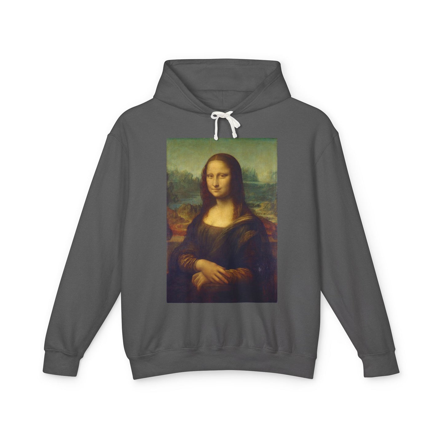 100% Cotton Mona Lisa Hoodie Leonardo da Vinci Famous Painting Art Lover Graphic Hooded Sweatshirt (Lightweight)