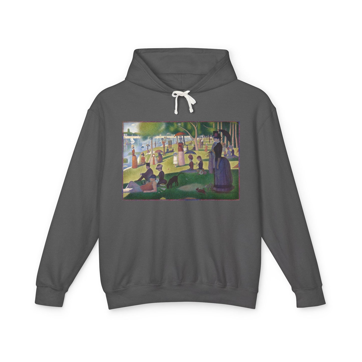 100% Cotton Hoodie Georges Seurat A Sunday Afternoon on the Island of La Grande Jatte Art Lover Famous Painting Graphic Hooded Sweatshirt (Lightweight)