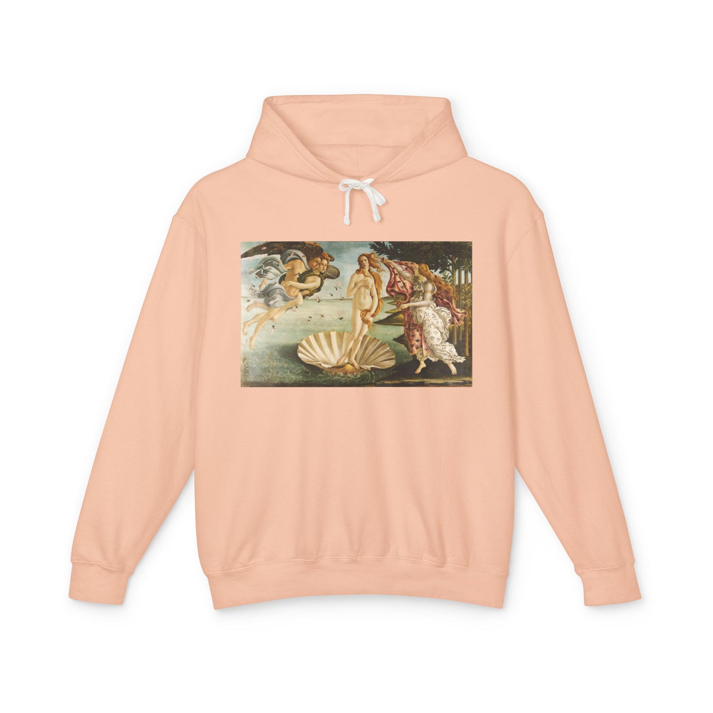 100% Cotton The Birth of Venus Hoodie Botticelli Art Lover Famous Painting Graphic Hooded Sweatshirt (Lightweight)