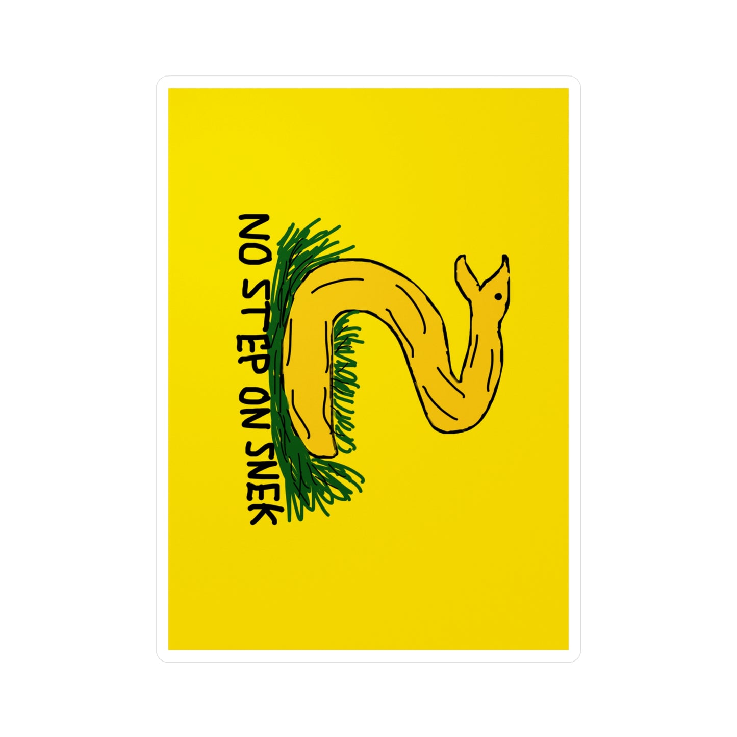No Step On Snek Sticker Bad Drawing Gadsden Flag Dont Tread on Me Parody Libertarian Meme Stickers (Vinyl)