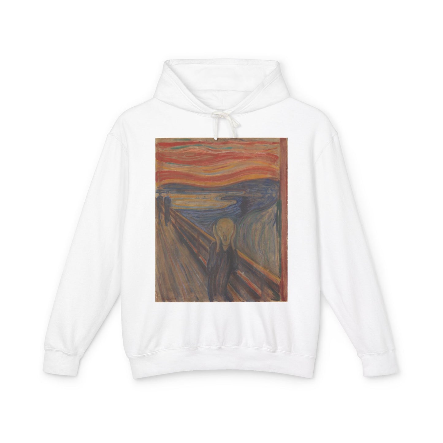 100% Cotton The Scream Hoodie Edvard Munch Art Lover Famous Painting Graphic Hooded Sweatshirt (Lightweight)