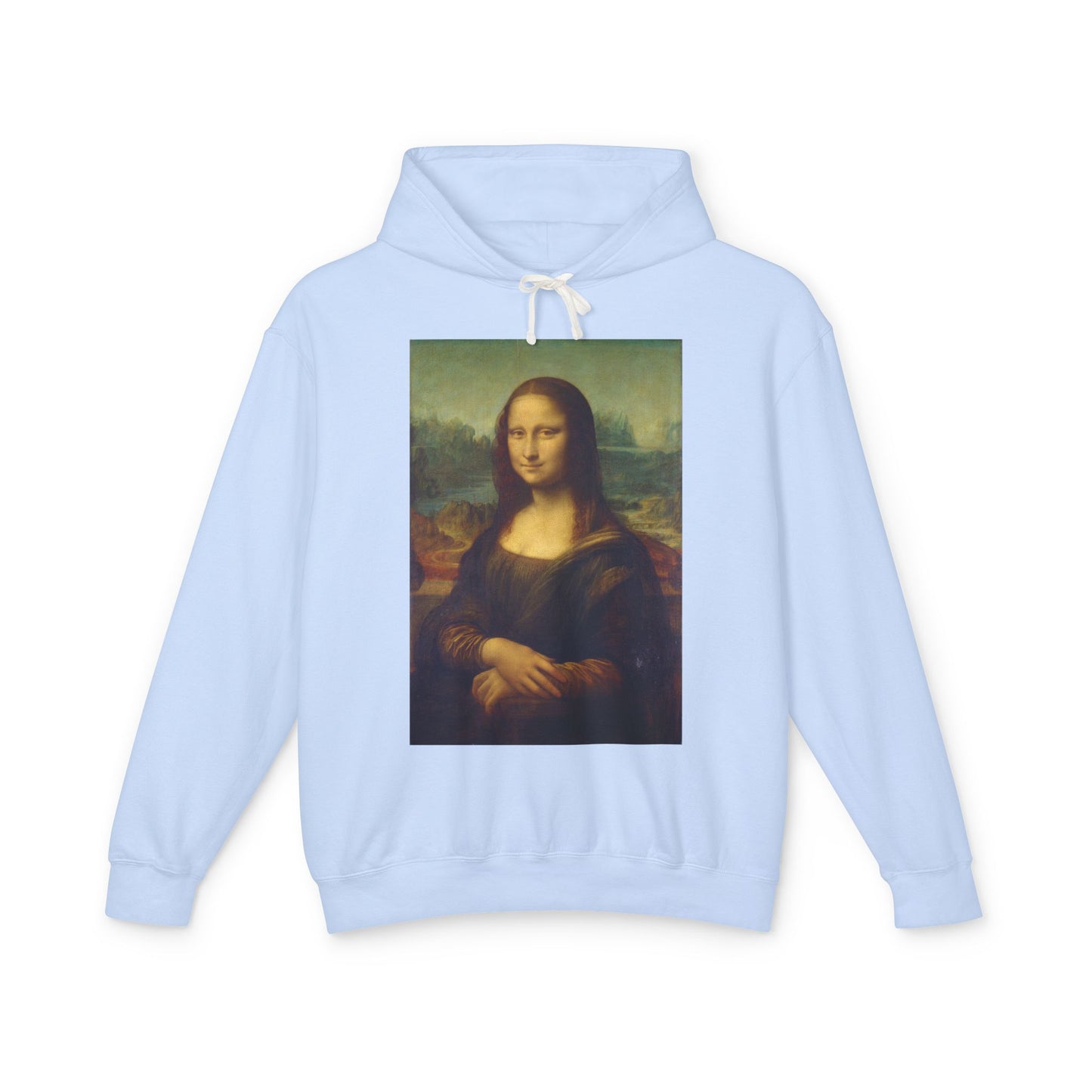 100% Cotton Mona Lisa Hoodie Leonardo da Vinci Famous Painting Art Lover Graphic Hooded Sweatshirt (Lightweight)