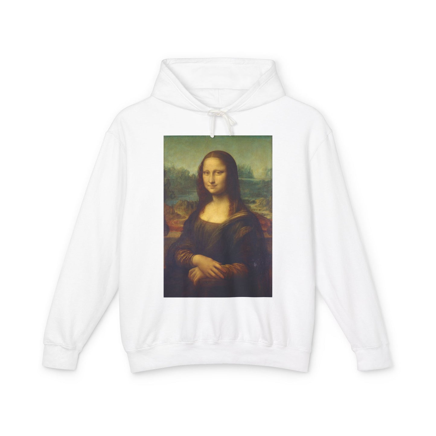 100% Cotton Mona Lisa Hoodie Leonardo da Vinci Famous Painting Art Lover Graphic Hooded Sweatshirt (Lightweight)