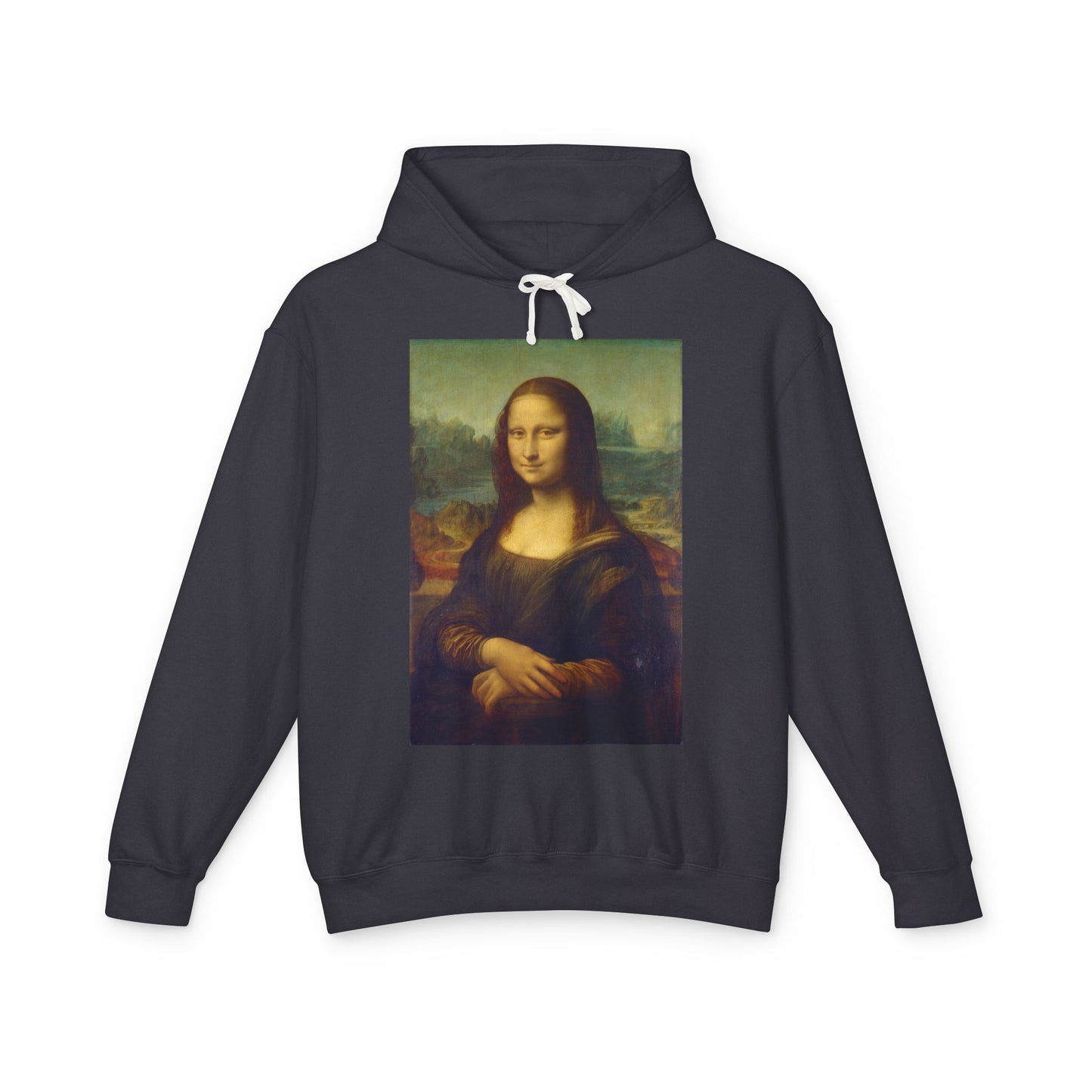 100% Cotton Mona Lisa Hoodie Leonardo da Vinci Famous Painting Art Lover Graphic Hooded Sweatshirt (Lightweight)