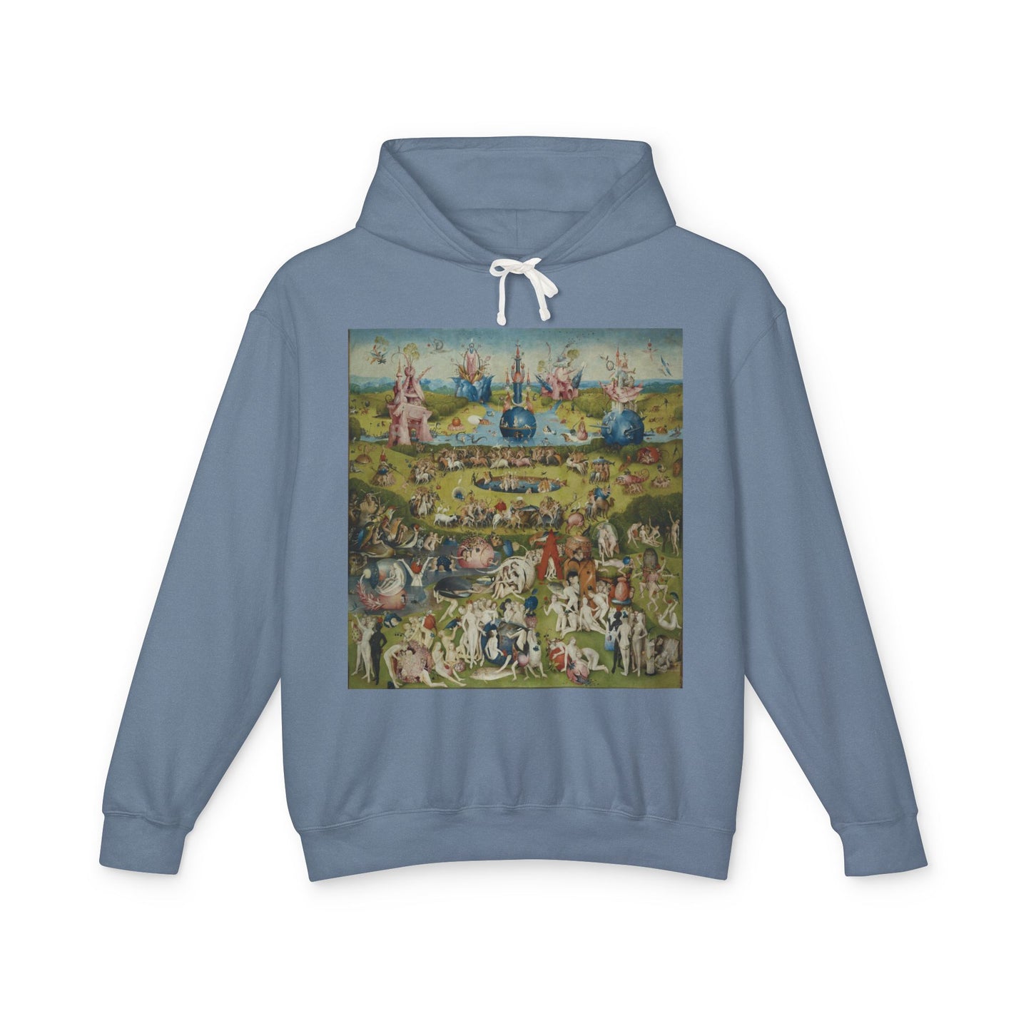 100% Cotton The Garden of Earthly Delights Hoodie Famous Painting Hieronymus Bosch Art Lover Famous Painting Graphic Hooded Sweatshirt (Lightweight)