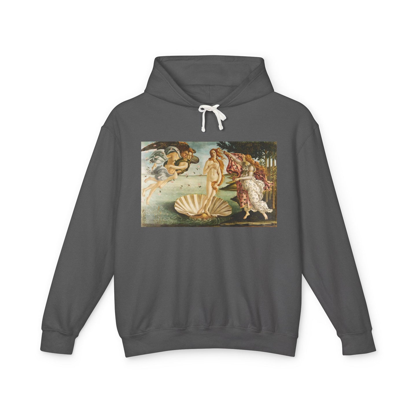 100% Cotton The Birth of Venus Hoodie Botticelli Art Lover Famous Painting Graphic Hooded Sweatshirt (Lightweight)