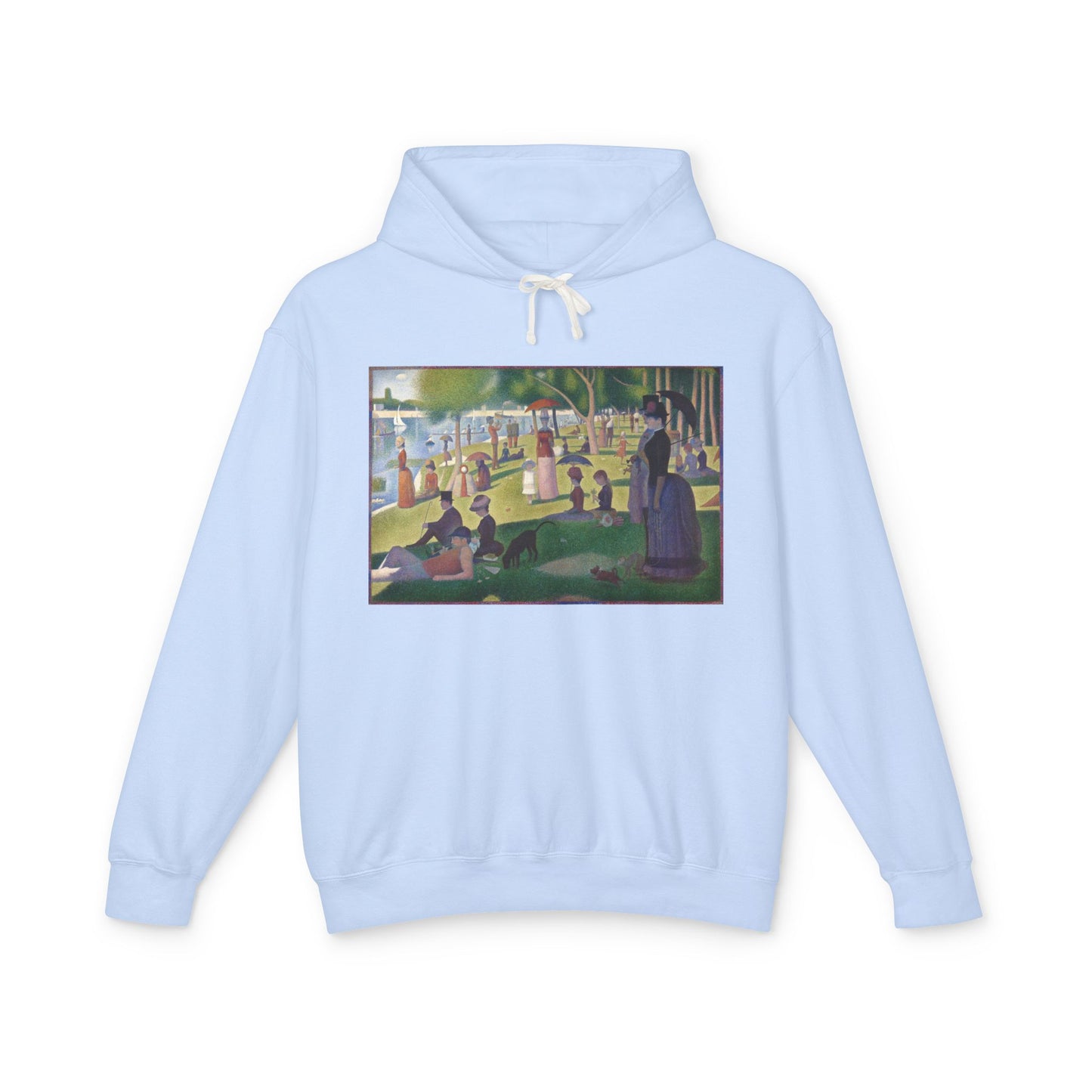 100% Cotton Hoodie Georges Seurat A Sunday Afternoon on the Island of La Grande Jatte Art Lover Famous Painting Graphic Hooded Sweatshirt (Lightweight)