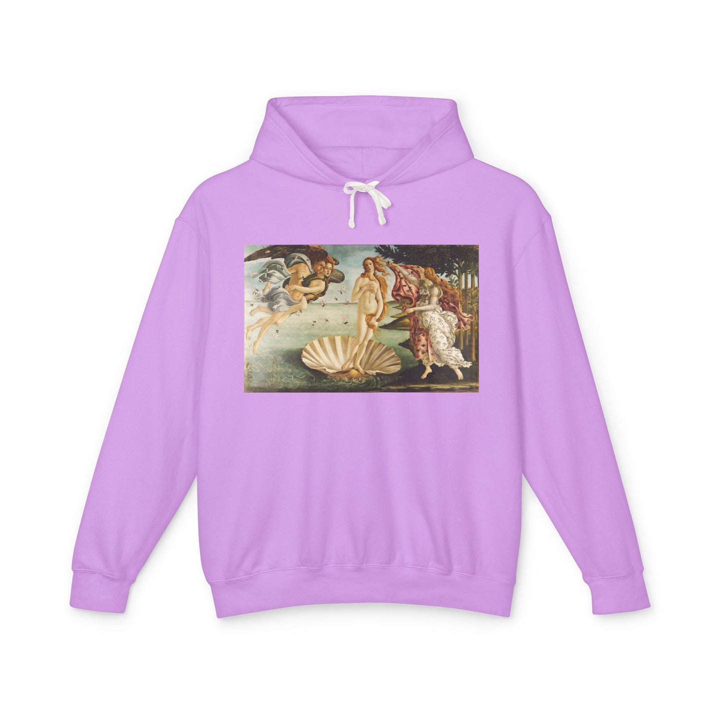 100% Cotton The Birth of Venus Hoodie Botticelli Art Lover Famous Painting Graphic Hooded Sweatshirt (Lightweight)