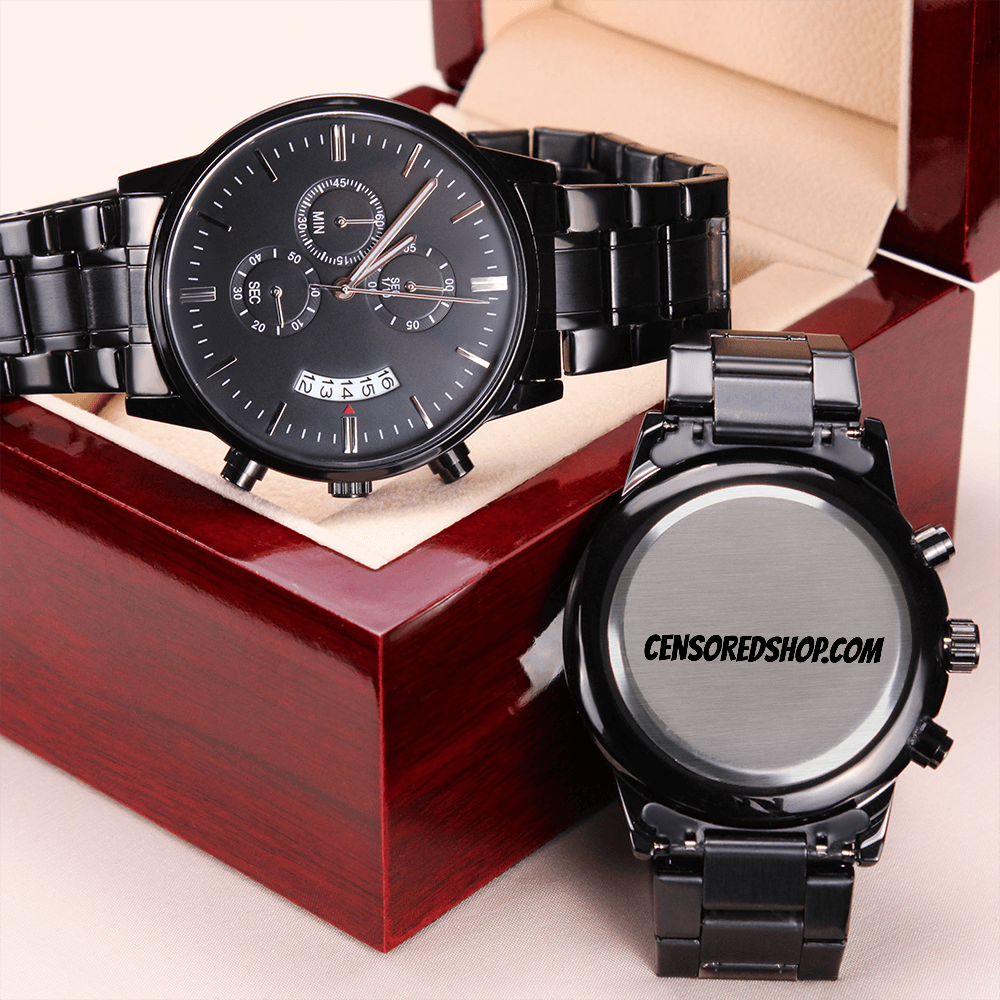 Chronograph Watch (Black) with CensoredShop.com Engraved on the Back