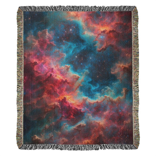 100% Cotton Throw Blanket  Outer Space Nebula Art Design Cool Gift for Science Lovers