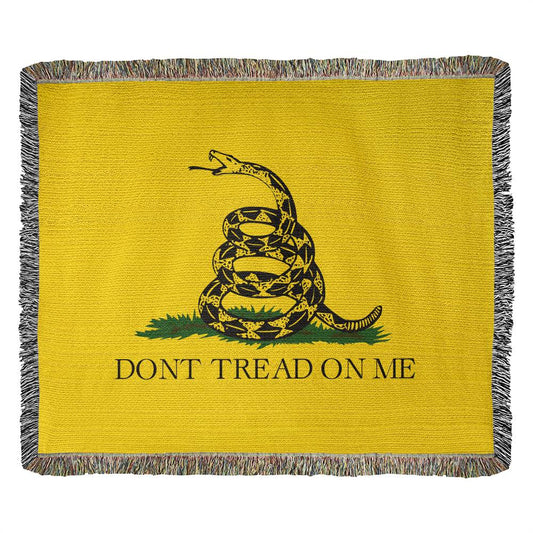 Gadsden Flag 100% Cotton Throw Blanket Political Gift for Conservative Libertarian Anarchist Patriots and American History Lovers Dont Tread On Me