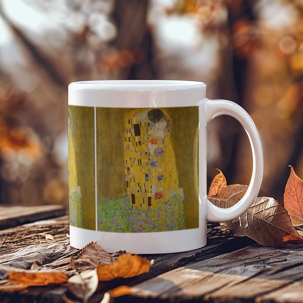 The Kiss Gustav Klimt Artwork Famous Painting Coffee Mug (11 oz)