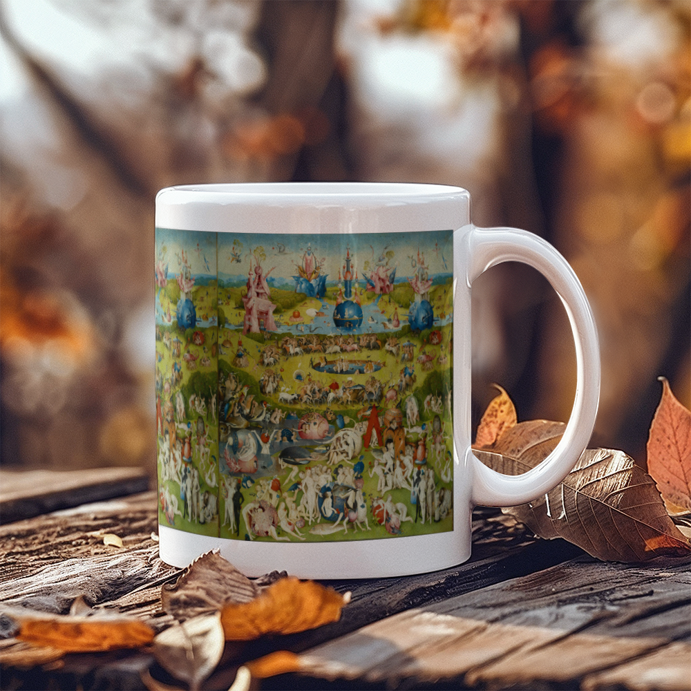 The Garden of Earthly Delights Coffee Mug (11 oz) Famous Painting Hieronymus Bosch Artwork