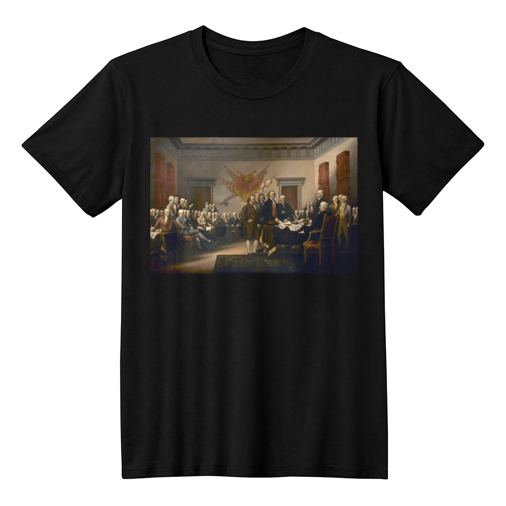 Declaration of Independence Painting John Trumbull 1776 Art Libertarian Graphic T-Shirt (100% Cotton)