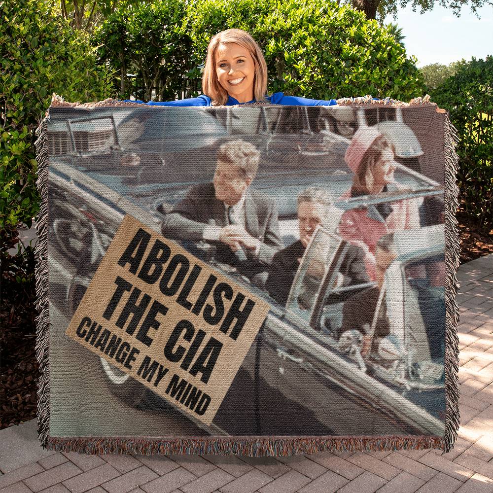 JFK Assassination Meme Abolish The CIA Change My Mind 80"x60" Woven 100% Cotton Blanket