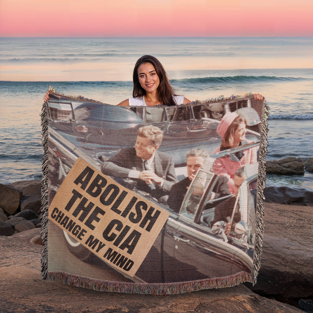 JFK Assassination Meme Abolish The CIA Change My Mind 80"x60" Woven 100% Cotton Blanket