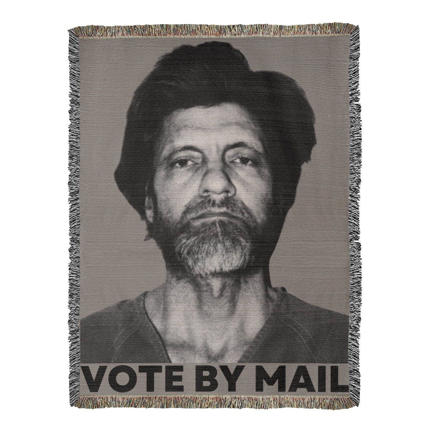 Ted Kaczynski Vote By Mail Meme 100% Cotton Throw Blanket 60x80"