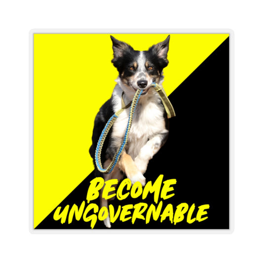 Kiss-Cut Stickers Become Ungovernable Dog Voluntaryist Flag