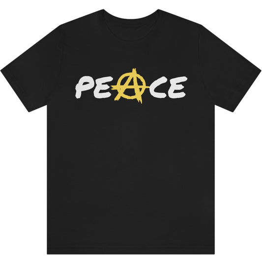 Peaceful Anarchist Symbol Peace Libertarian Graphic Tee Short Sleeve Unisex T-Shirt Bella+Canvas 3001