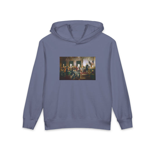 Scene at the Signing of the Constitution of the United States Art Graphic Kids Hooded Sweatshirt Comfort Colors 1467Y Hoodie