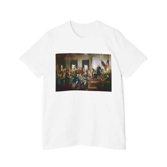 Scene at the Signing of the Constitution of the United States 1787 Patriotic Libertarian Graphic Unisex 100% Cotton Made in USA T-Shirt