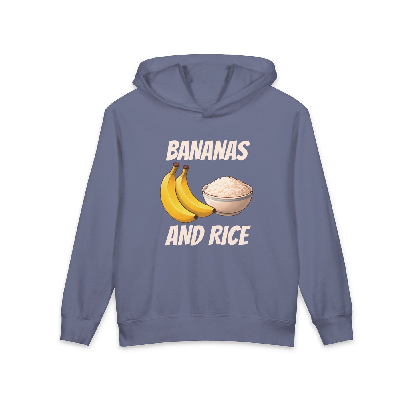 Bananas and Rice Meme Graphic Kids Hooded Sweatshirt Comfort Colors 1467Y Hoodie