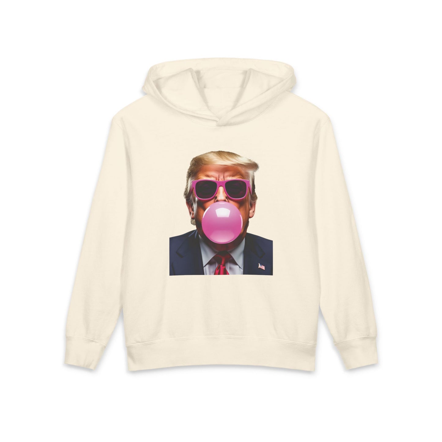 Donald Trump Blowing Bubble Gum Meme Graphic Kids Hooded Sweatshirt Comfort Colors 1467Y Hoodie
