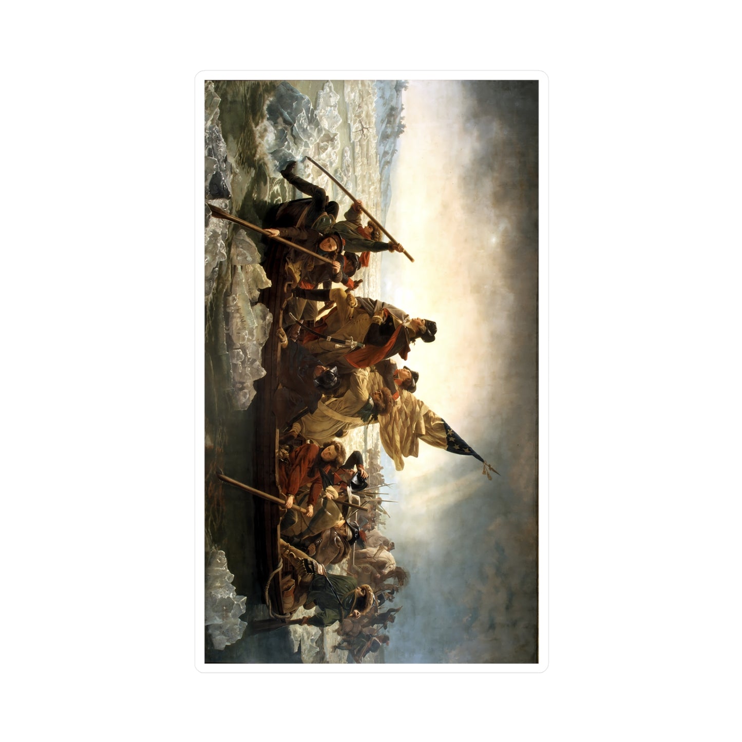 George Washington's Crossing of the Delaware River Sticker Libertarian Stickers Patriotic Painting Emanuel Leutze Art (Vinyl)