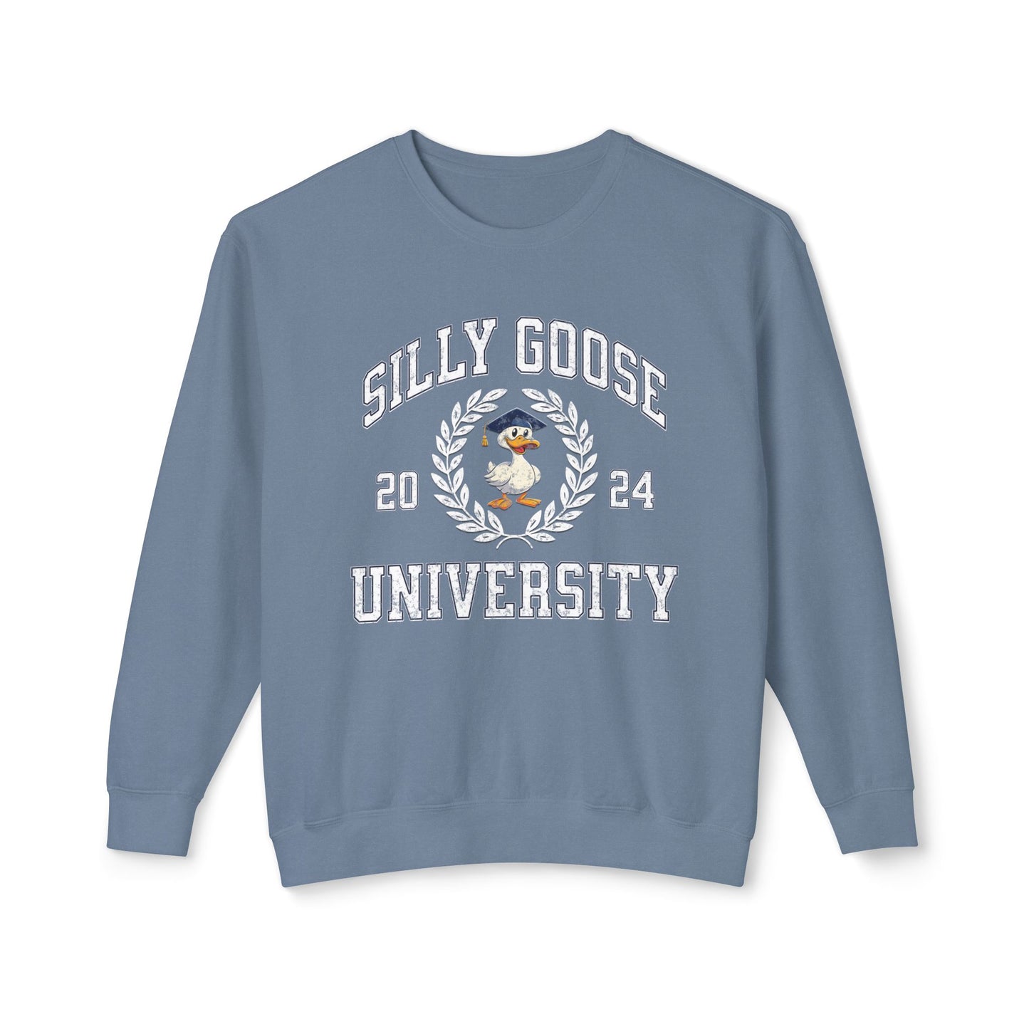 Silly Goose University Shirt Funny Meme Unisex 100% Cotton Sweatshirt (Lightweight)