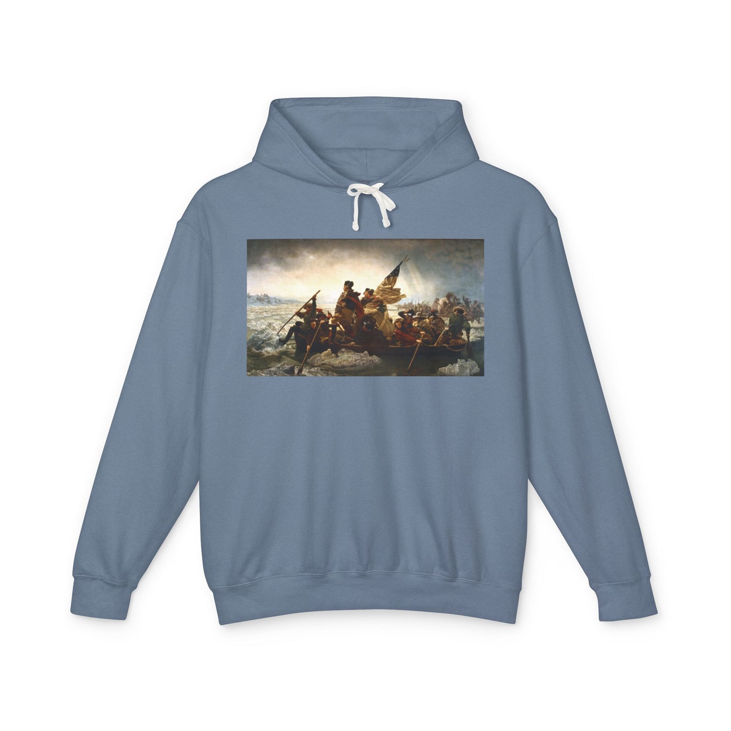 George Washington's Crossing of the Delaware River Emanuel Leutze Painting Graphic Unisex 100% Cotton Hoodie (Lightweight)