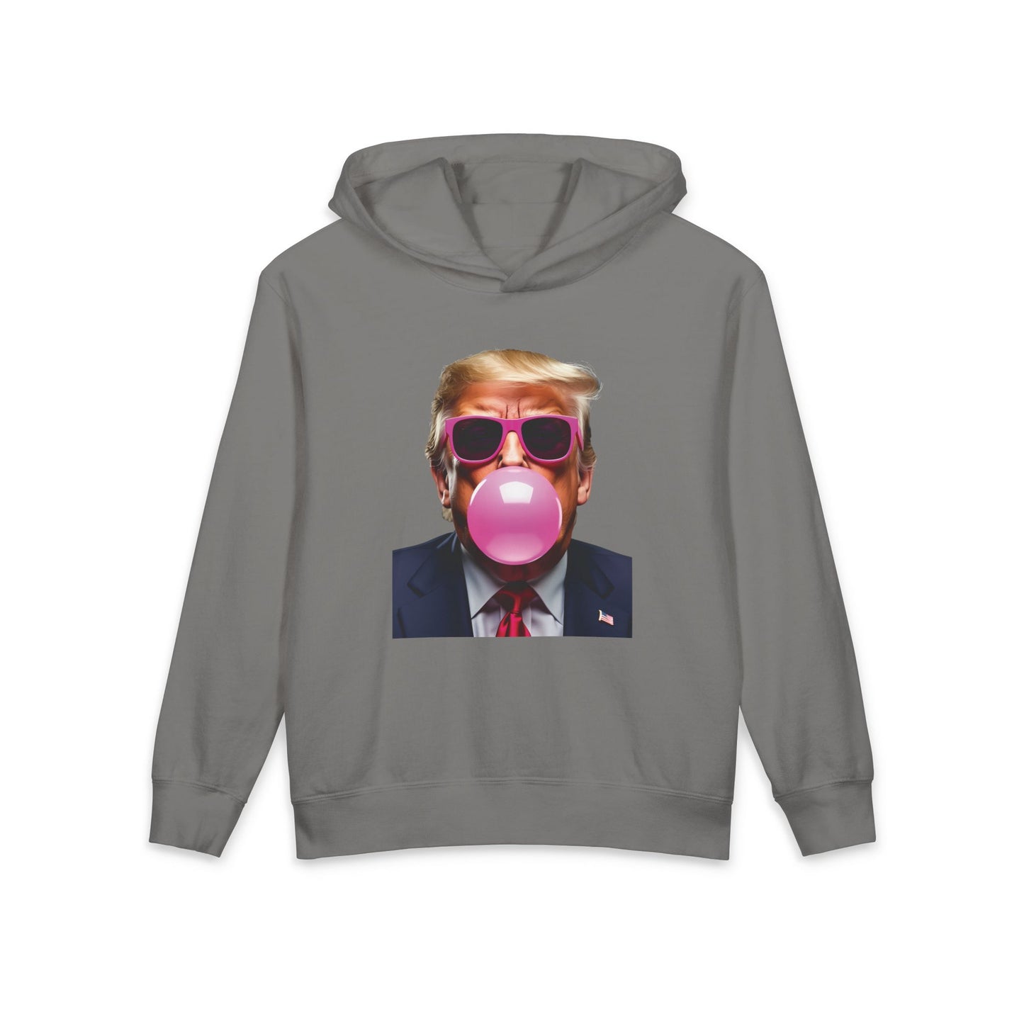 Donald Trump Blowing Bubble Gum Meme Graphic Kids Hooded Sweatshirt Comfort Colors 1467Y Hoodie