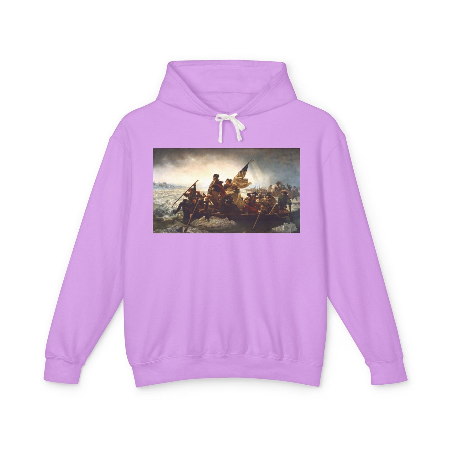 George Washington's Crossing of the Delaware River Emanuel Leutze Painting Graphic Unisex 100% Cotton Hoodie (Lightweight)