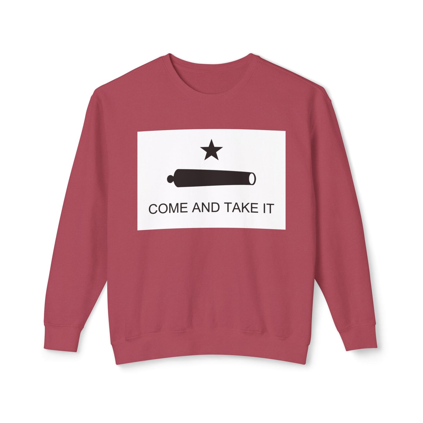 Come and Take It Shirt Battle of Gonzales Flag Cannon 2A Libertarian Graphic Unisex 100% Cotton Sweatshirt (Lightweight)