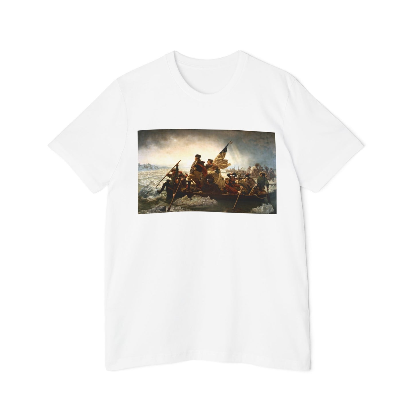 George Washington's Crossing of the Delaware River Emanuel Leutze Painting Graphic Unisex 100% Cotton Made in USA T-Shirt