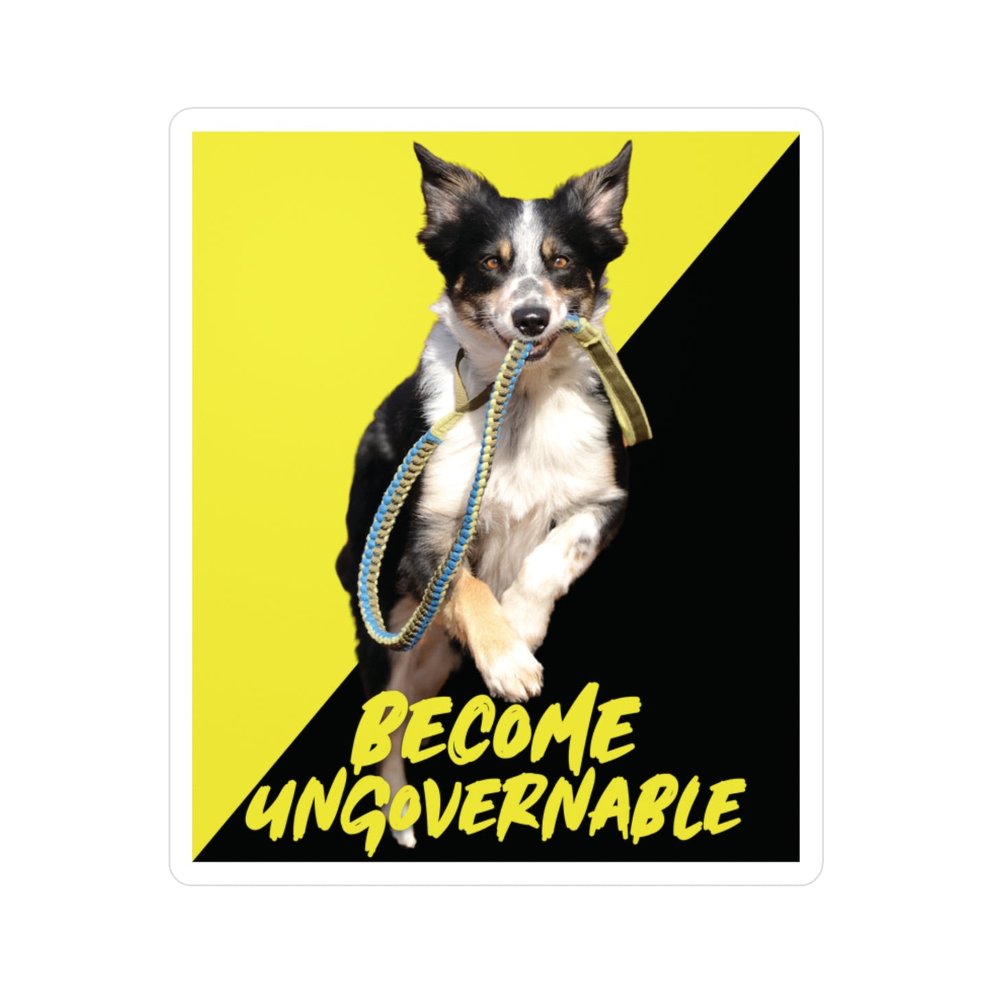 Become Ungovernable Sticker Dog Voluntaryist Ancap Flag Graphic Anarchocapitalist Anarchist Libertarian Stickers (Vinyl)