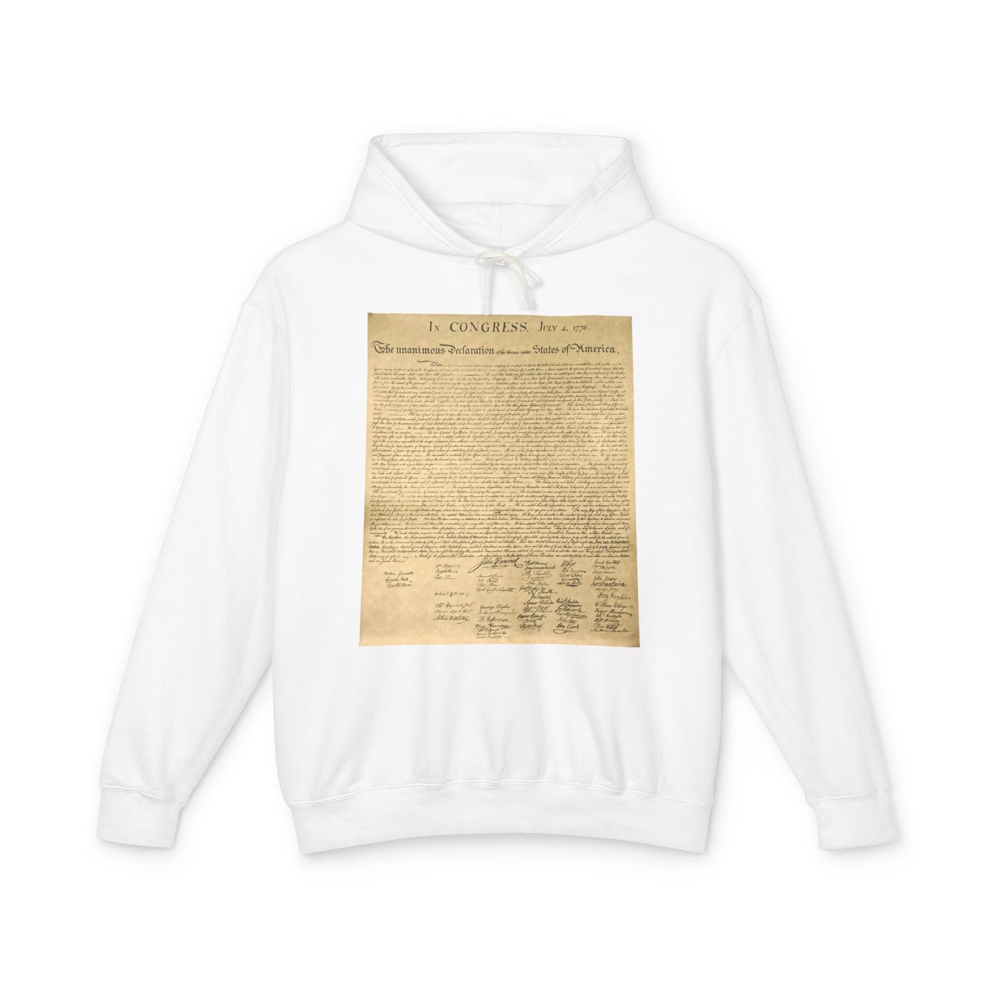 Declaration of Independence Graphic Unisex 100% Cotton Hoodie (Lightweight)