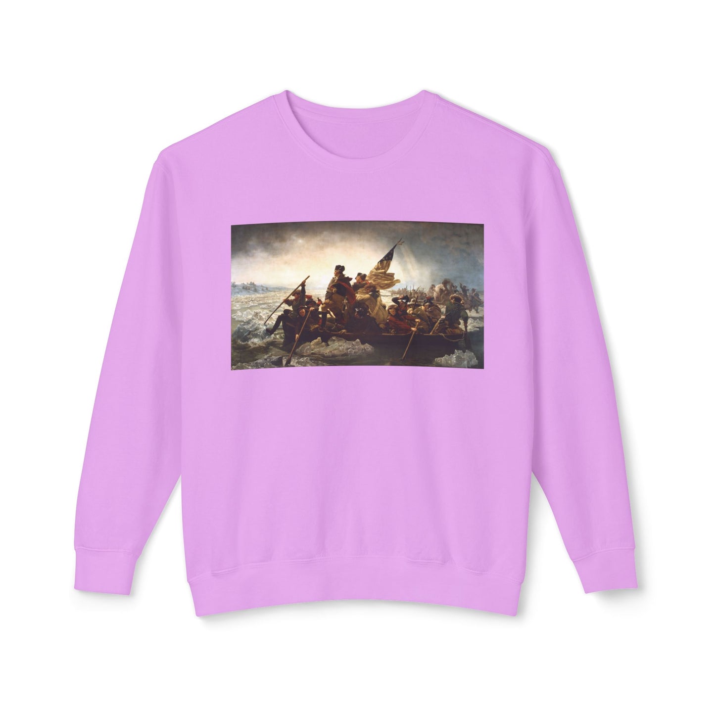 George Washington's Crossing of the Delaware River Emanuel Leutze Painting Graphic Unisex 100% Cotton Sweatshirt (Lightweight)