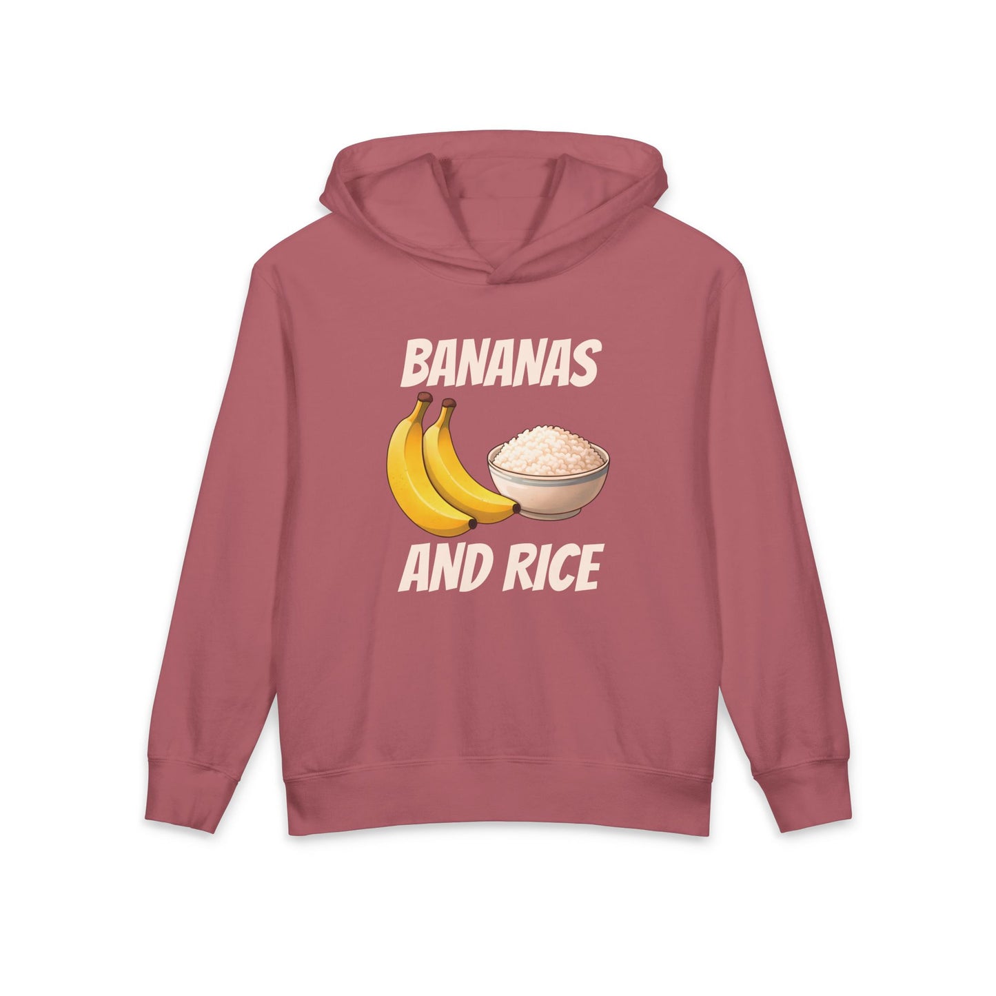 Bananas and Rice Meme Graphic Kids Hooded Sweatshirt Comfort Colors 1467Y Hoodie