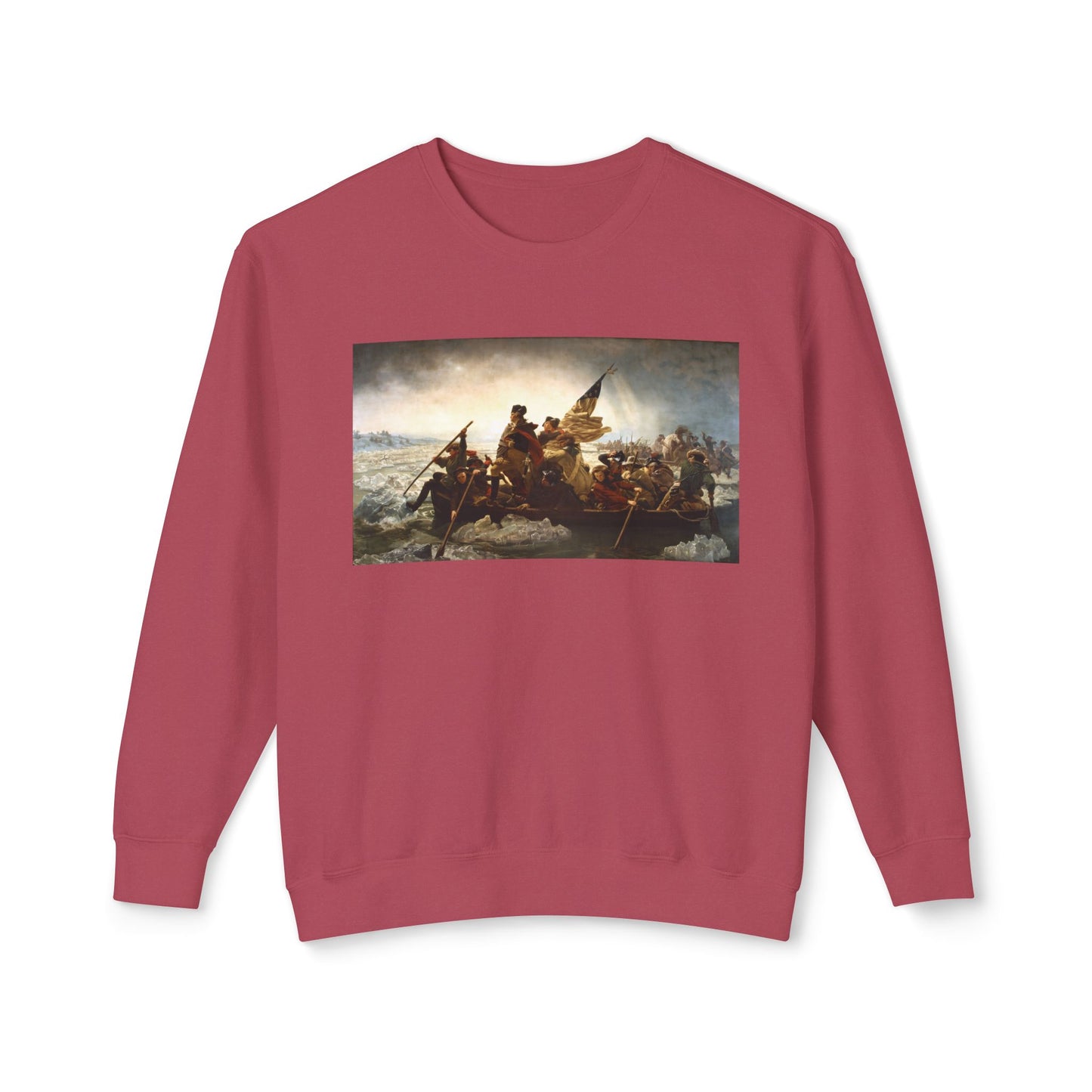 George Washington's Crossing of the Delaware River Emanuel Leutze Painting Graphic Unisex 100% Cotton Sweatshirt (Lightweight)