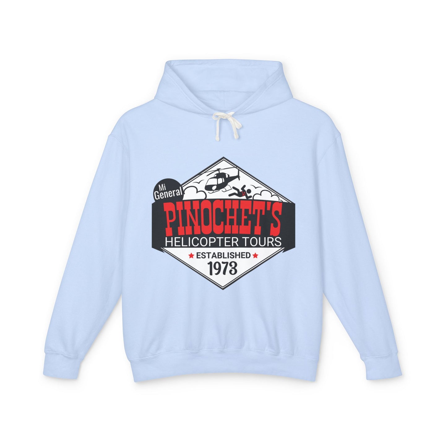 Pinochet's Helicopter Tours Shirt for Anti Communists Established 1973 Mi General Meme Unisex 100% Cotton Hoodie (Lightweight)