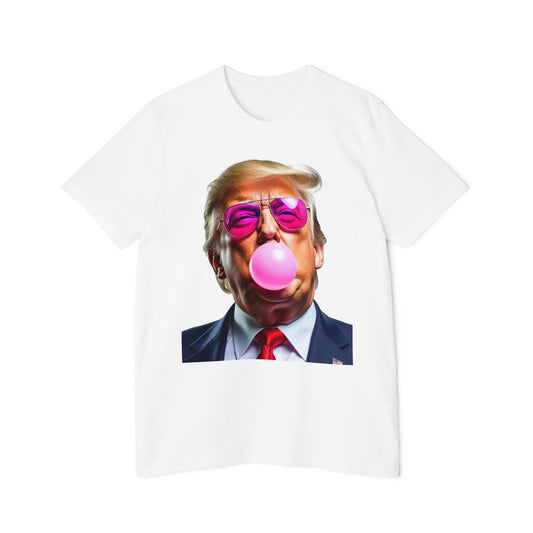 Donald Trump Blowing Bubble Gum Pink Sunglasses Funny Graphic Unisex 100% Cotton Made in USA T-Shirt