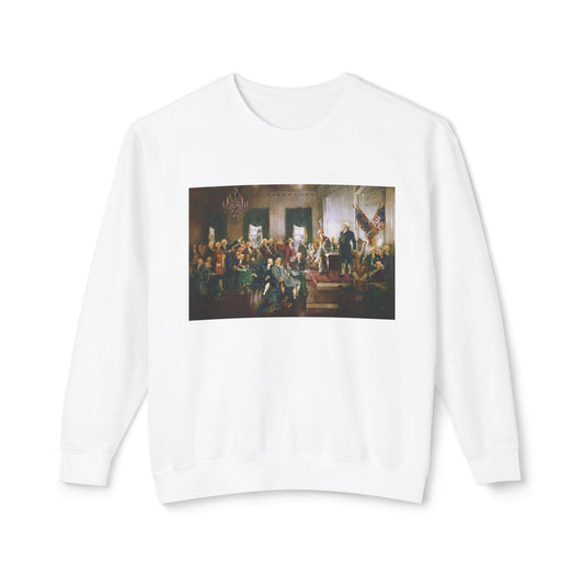 Scene at the Signing of the Constitution of the United States 1787 Patriotic Libertarian Graphic Unisex 100% Cotton Sweatshirt (Lightweight)