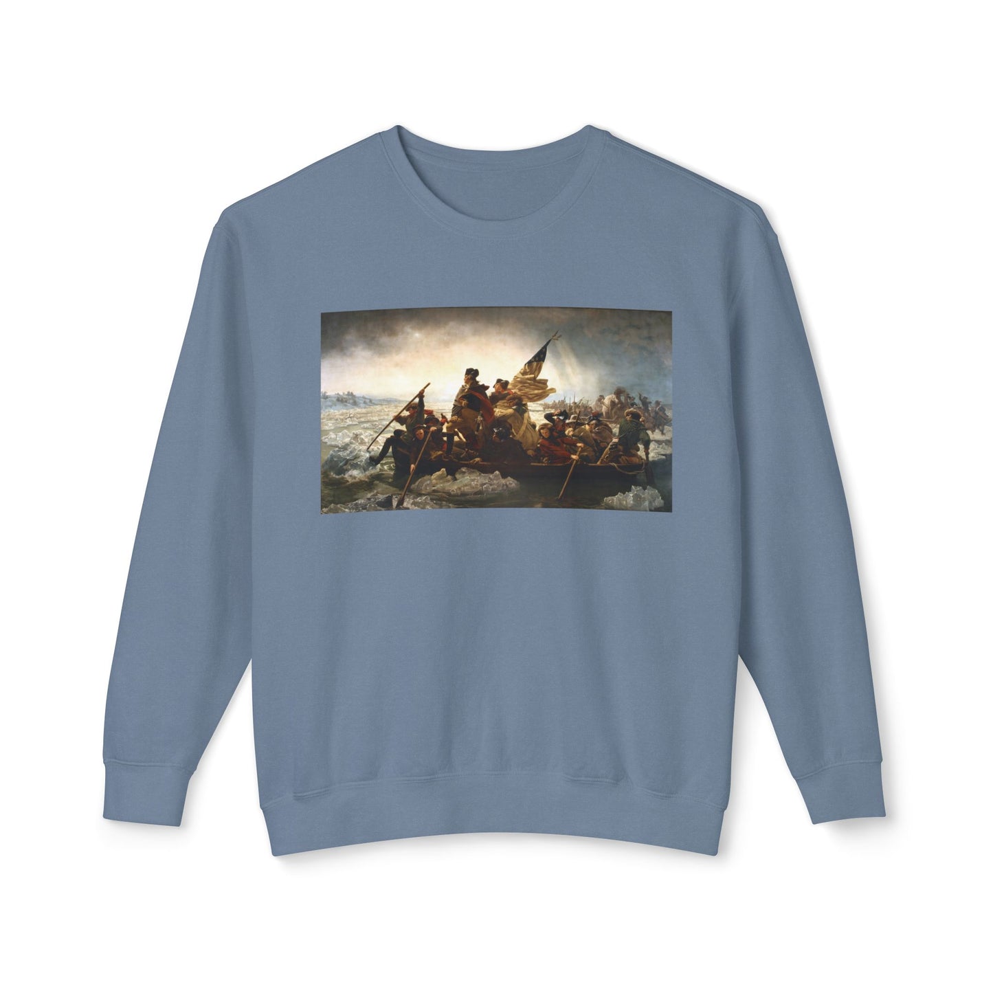 George Washington's Crossing of the Delaware River Emanuel Leutze Painting Graphic Unisex 100% Cotton Sweatshirt (Lightweight)